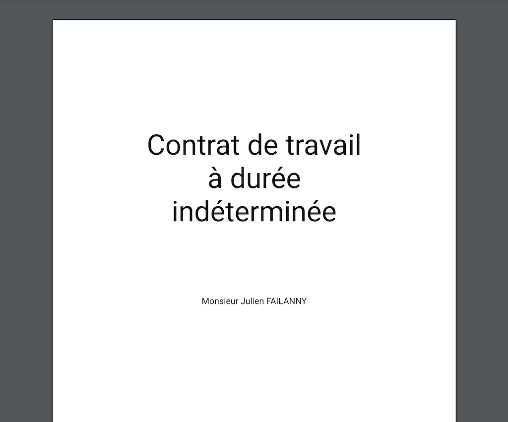 exemple contrat de travail